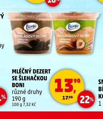 MLÉČNÝ DEZERT SE ŠLEHAČKOU BONI různé druhy
