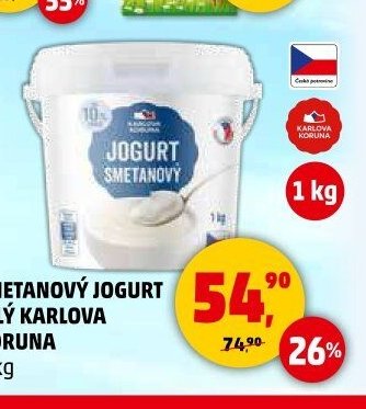 SMETANOVÝ JOGURT BÍLÝ KARLOVA KORUNA