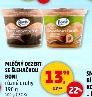 Dezert mléčný se šlehačkou Boni
