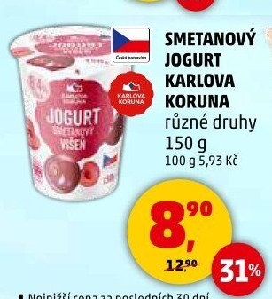 Ochucený jogurt Karlova Koruna
