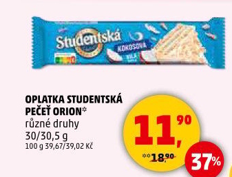 Oplatka Studentská pečeť Orion