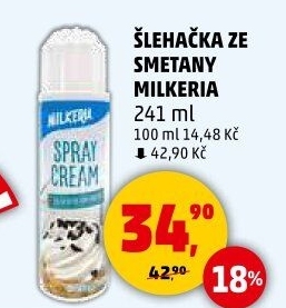Šlehačka ve spreji Milkeria