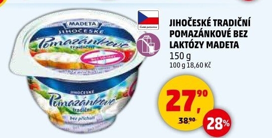 Tradiční pomazánkové bez laktózy Jihočeské Madeta