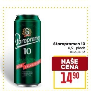 Pivo světlé výčepní 10° Staropramen