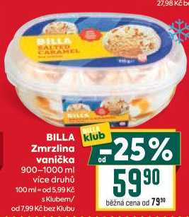 Zmrzlina ve vaničce Billa