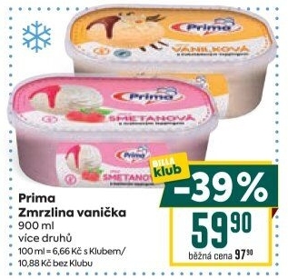 Zmrzlina ve vaničce Prima