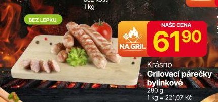 Krásno Grilovací párečky bylinkové