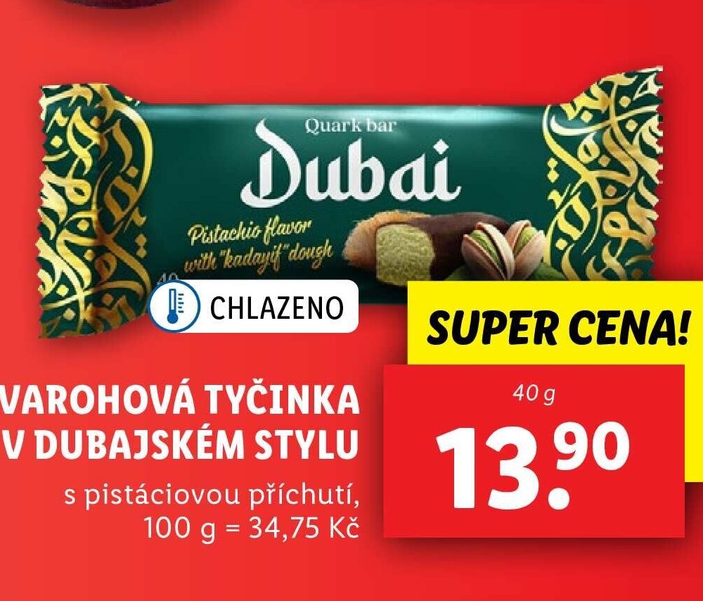 Tvarohová tyčinka v dubajském stylu
