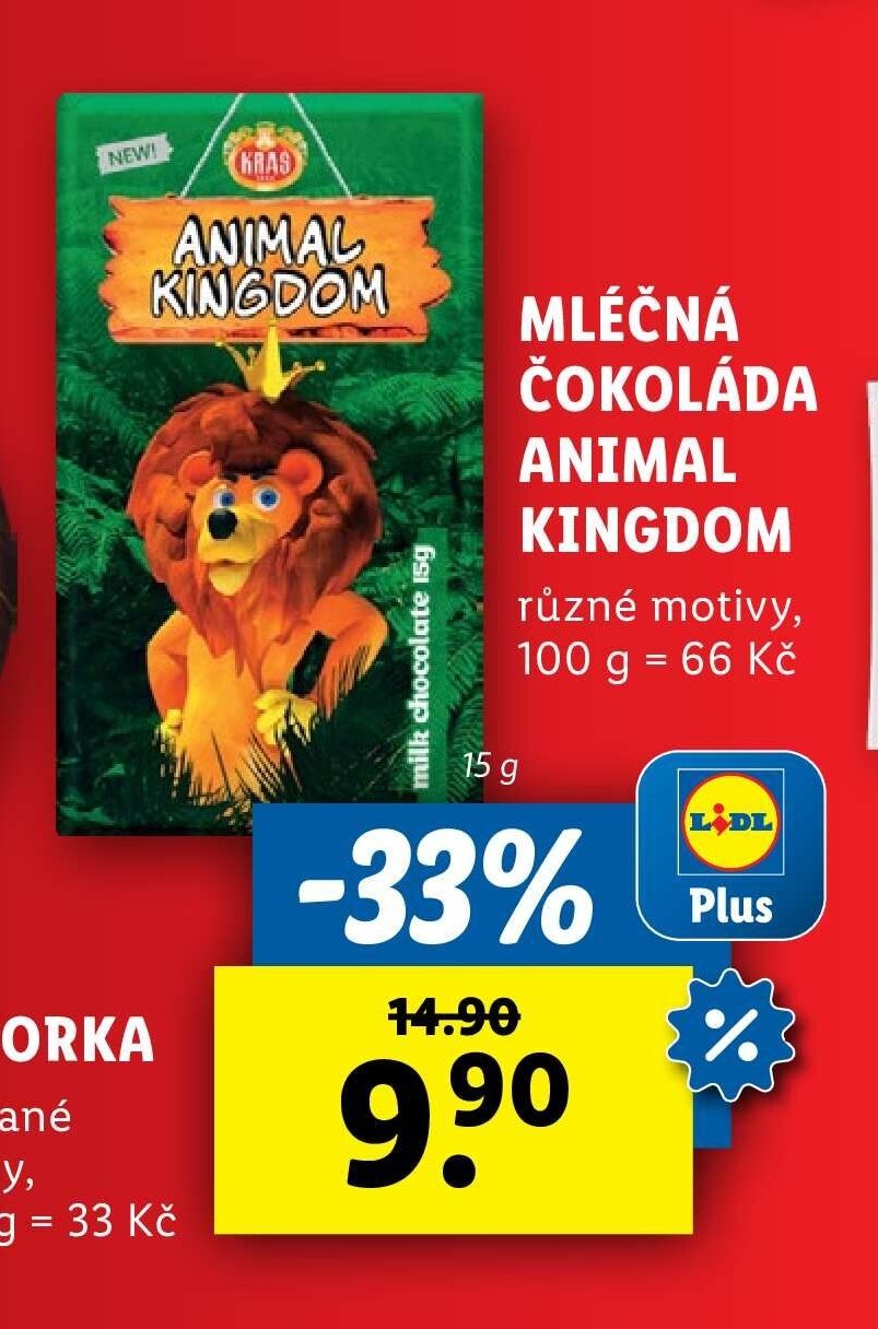 Kraš Animal Kingdom mléčná čokoláda