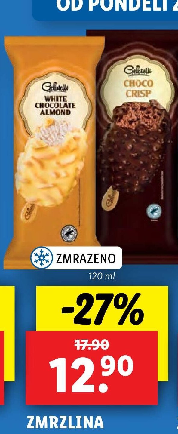 ZMRZLINA vanilková v bílé čokoládě / s čokoládovými kousky