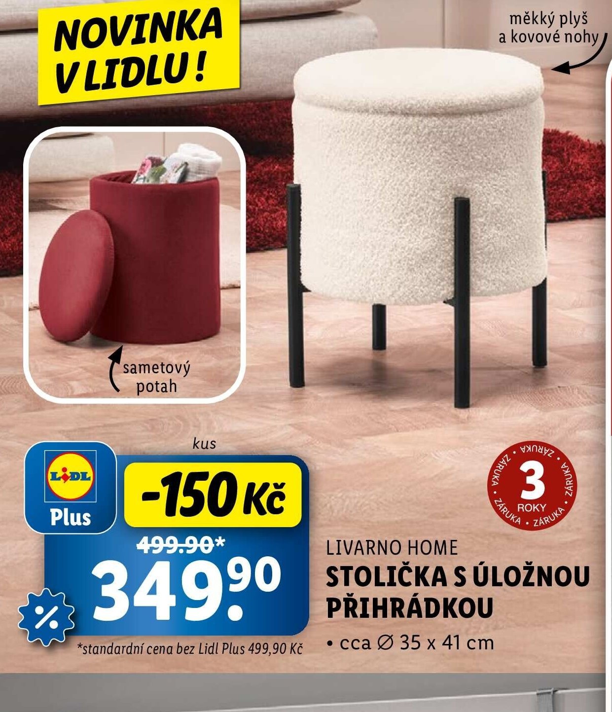 LIVARNO HOME STOLIČKA S ÚLOŽNOU PŘIHRÁDKOU