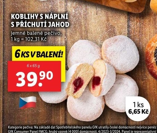 Koblihy s náplní s příchutí jahod