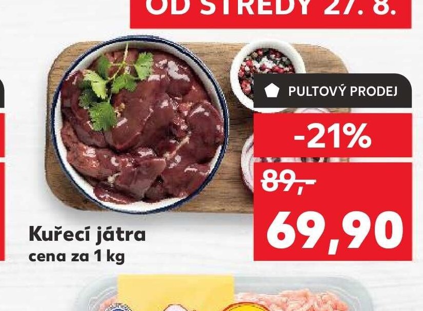 Kuřecí játra cena za 1 kg