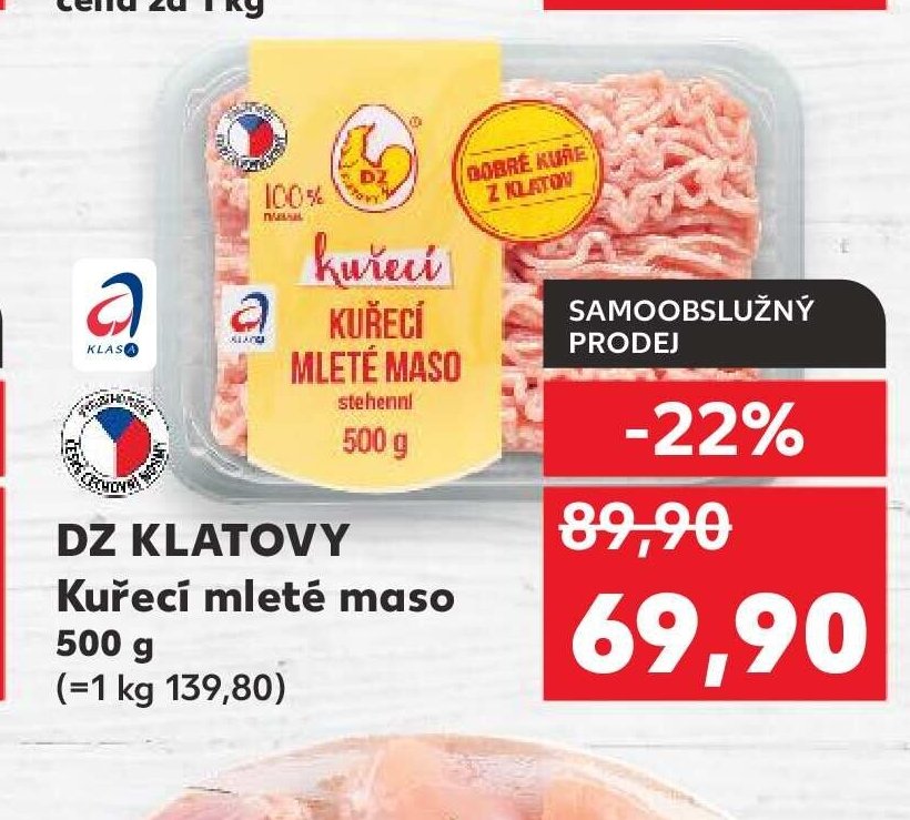 DZ KLATOVY Kuřecí mleté maso 500 g