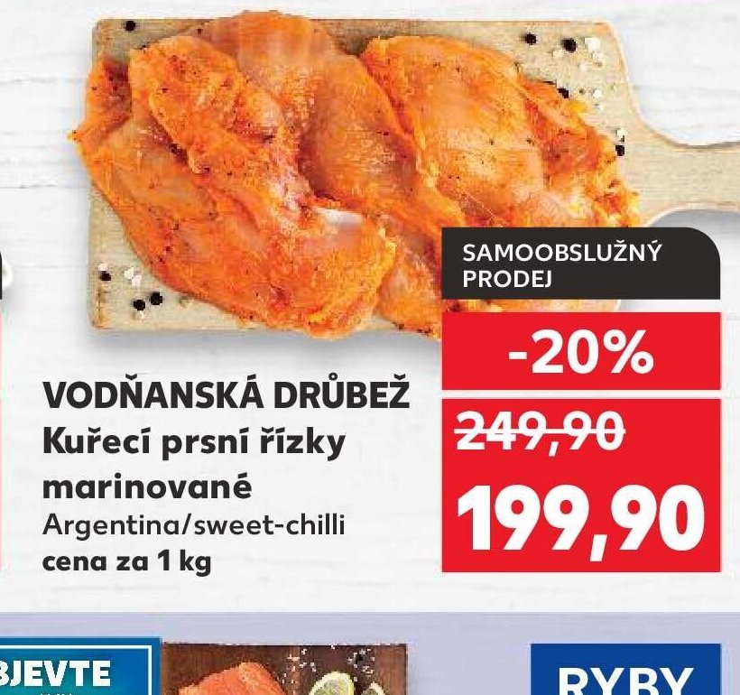 VODŇANSKÁ DRŮBEŽ Kuřecí prsní řízky marinované cena za 1 kg