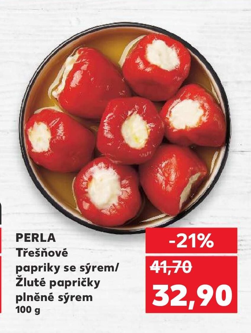 PERLA Třešňové papriky se sýrem / Žluté papričky plněné sýrem - Kaufland akcniletaky.com