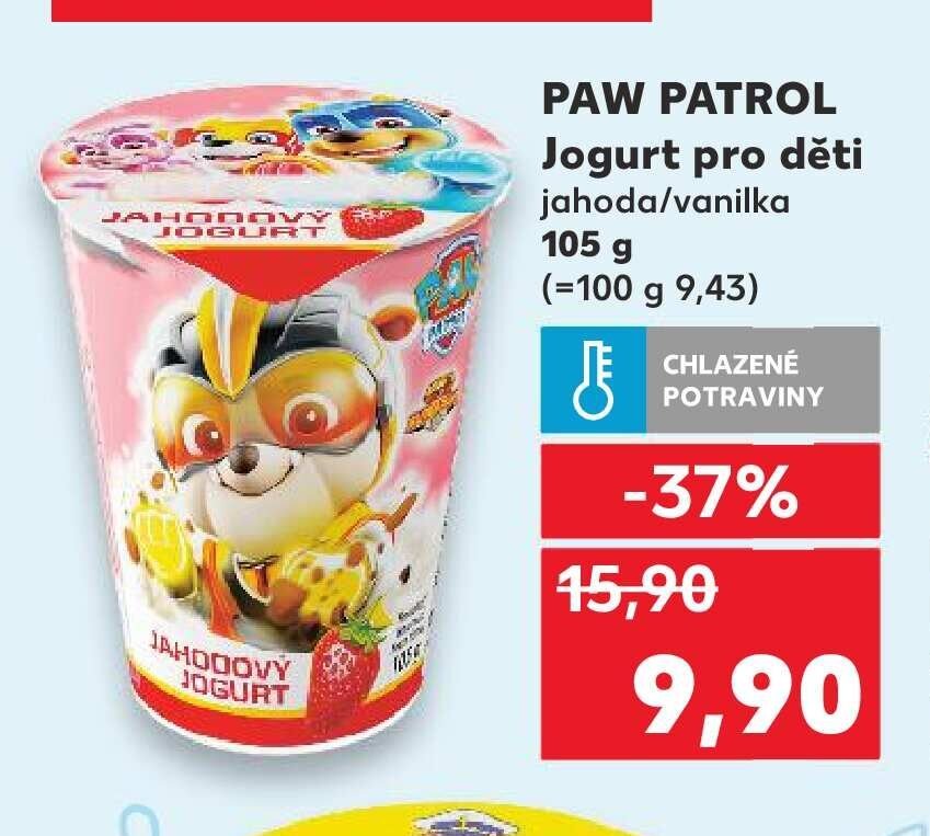 PAW PATROL Jogurt pro děti jahoda/vanilka 105 g