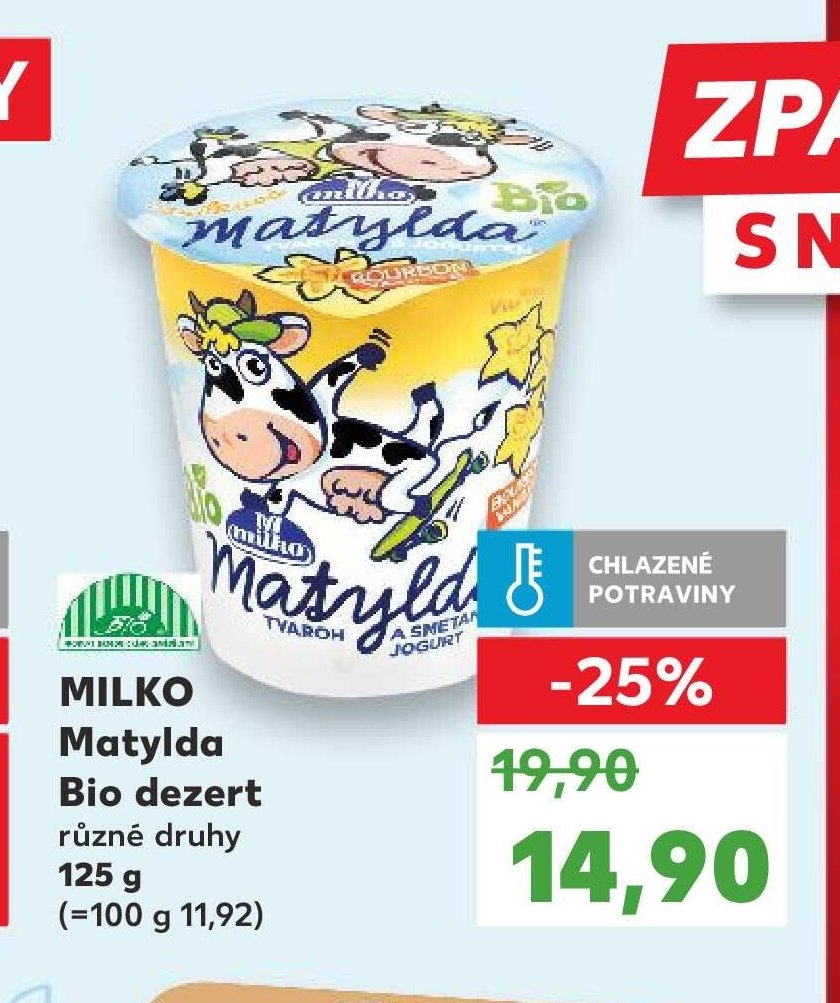 MILKO Matylda Bio dezert různé druhy 125 g