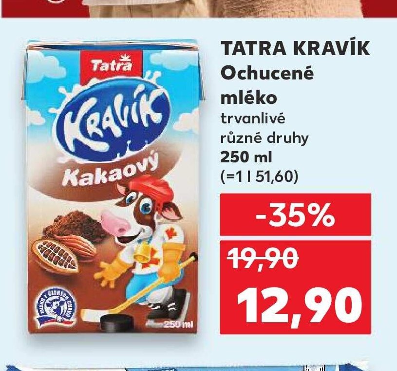 TATRA KRAVÍK Ochucené mléko trvanlivé různé druhy 250 ml
