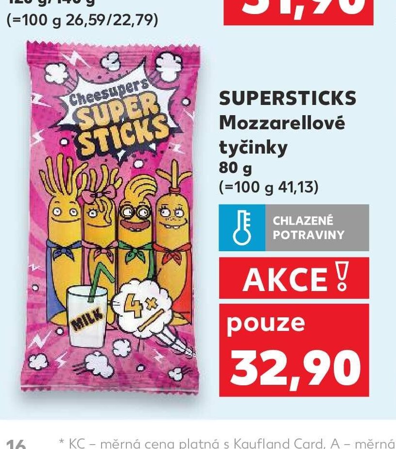 SUPERSTICKS Mozzarellové tyčinky 80 g