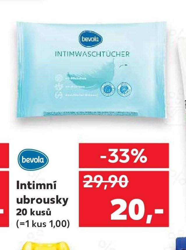 Bevola Intimní ubrousky 20 kusů