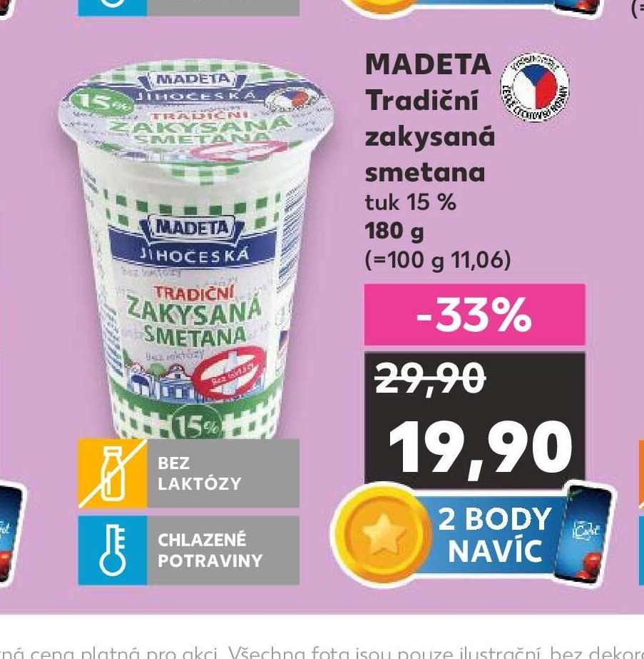 MADETA Tradiční zakysaná smetana 180 g