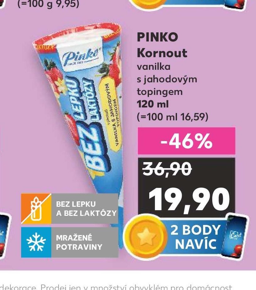 PINKO Kornout vanilka s jahodovým toppingem 120 ml