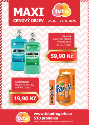 akční leták Teta drogerie 25.8.2025-27.8.2025