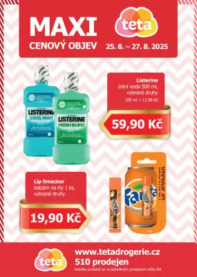 akční leták Teta drogerie 25.8.2025-27.8.2025