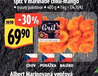 Albert Kuřecí masový špíz v marinádě chilli-mango