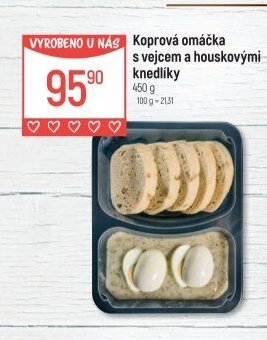 Koprová omáčka s vejcem a houskovými knedlíky