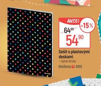 Sešit s plastovými deskami Helma 365