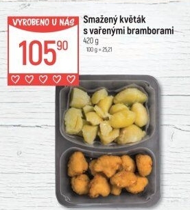 Smažený květák s vařenými brambory Globus
