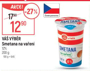 Smetana na vaření Váš Výběr