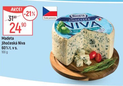 Sýr Niva Jihočeská 60% Madeta