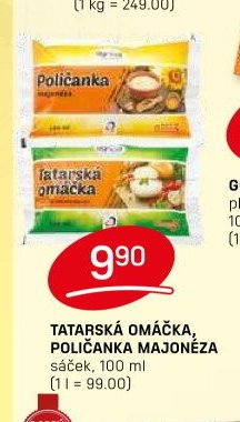 TATARSKÁ OMÁČKA, POLIČANKA MAJONÉZA 100 ml