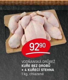 Kuře + 4 kuřecí stehna Vodňanské kuře