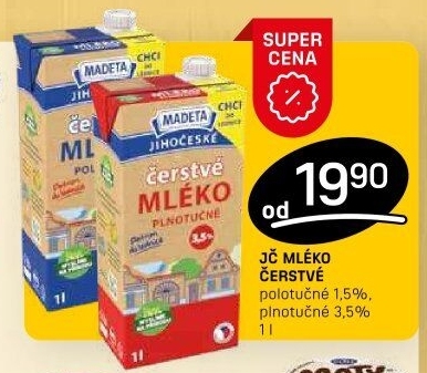 Mléko čerstvé Jihočeské Madeta
