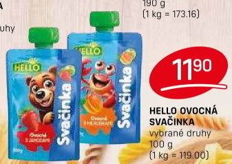 Ovocná kapsička Svačinka Hello