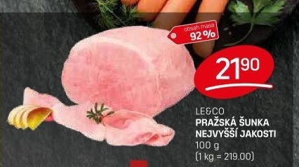 Šunka pražská nejvyšší jakosti LE&