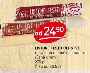 Těsto listové rozválené Lef