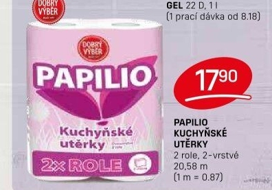 Utěrky kuchyňské 2vrstvé Papilio Dobrý Výběr