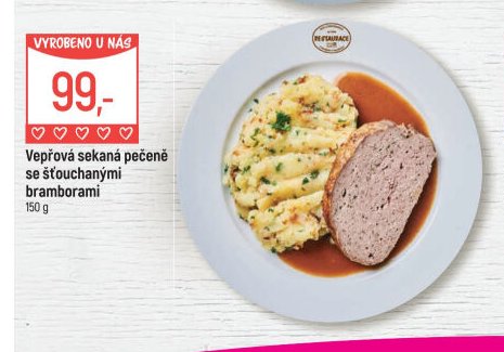 Vepřová sekaná pečeně se šťouchanými bramborami