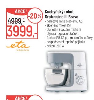 Kuchyňský robot Gratussino III Bravo
