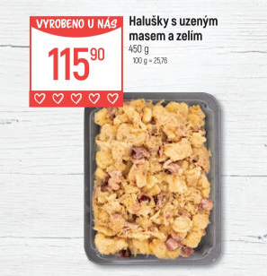 Halušky s uzeným masem a zelím Globus