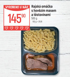 Omáčka rajská s hovězím masem a těstovinami Globus