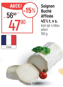 Sýr kozí s bílou plísní Buche affinée 45% Soignon