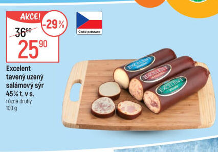 Sýr tavený salámový uzený 45% Excelent