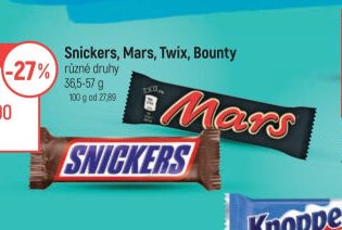 Snickers, Mars, Twix, Bounty