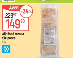 Aljašská treska filé mražená
